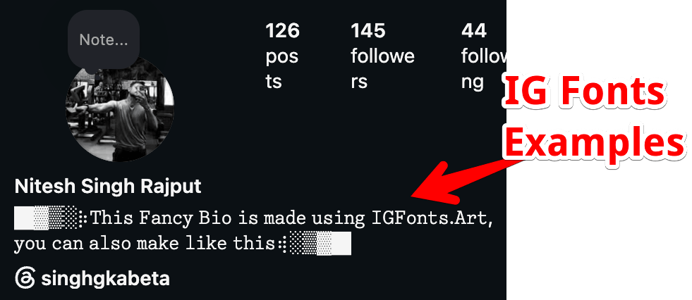 ig fonts examples